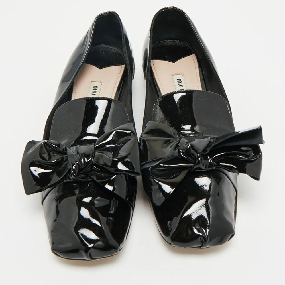 Miu Miu Black Patent Leather Crystals Embellished… - image 3